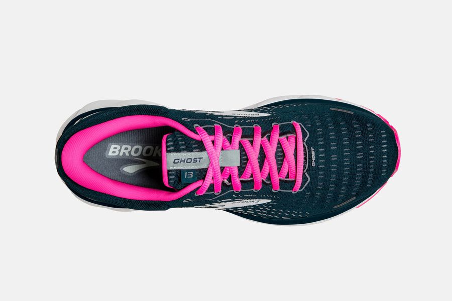 Brooks Ghost 13 Road Running Shoes Womens - Navy/Pink - PMHBG-5478